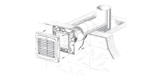 Badkamer/toilet ventilator Blauberg "Auto" met automatische lamellen - Ø 100mm - STANDAARD (AUTO100)