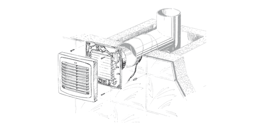 Badkamerventilator Blauberg "Auto" met automatische lamellen - Ø 100mm - MET TIMER + VOCHTSENSOR (AUTO100H)