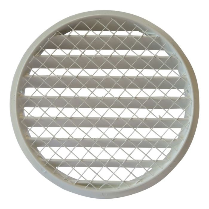 Rond buitenluchtrooster aluminium Ø 250mm - WIT- met grofmazig gaas - hoge doorlaat Rond buitenluchtrooster aluminium Ø 250mm - WIT- met grofmazig gaas - hoge doorlaat
