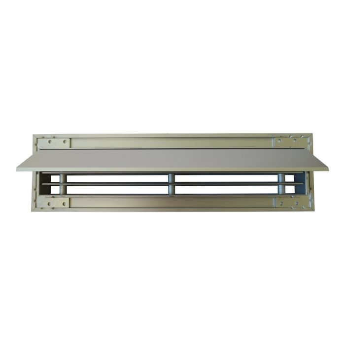 Vloerrooster DELUXE 300 x 54mm (past in Brink maat 305 x 57mm) met volumeregelklep - aluminium