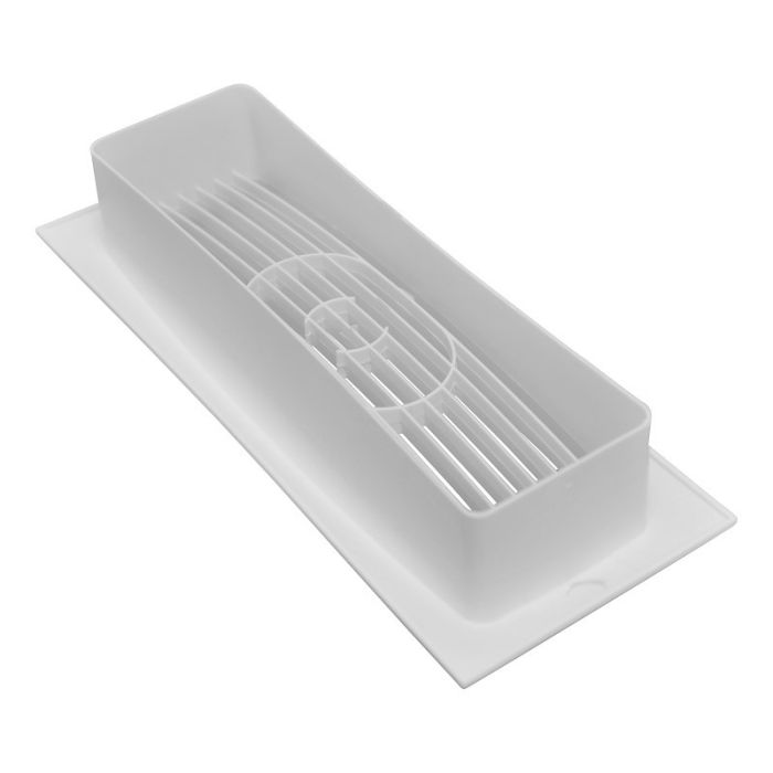 Kunststof afzuig/toevoer rooster (binnen toepassing) 204 x 60mm - WIT