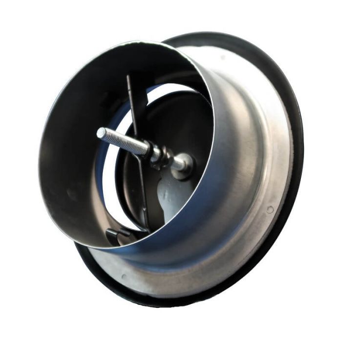Rooster/ventiel (afzuiging) Ø 125mm staal - zwart - MET BUS
