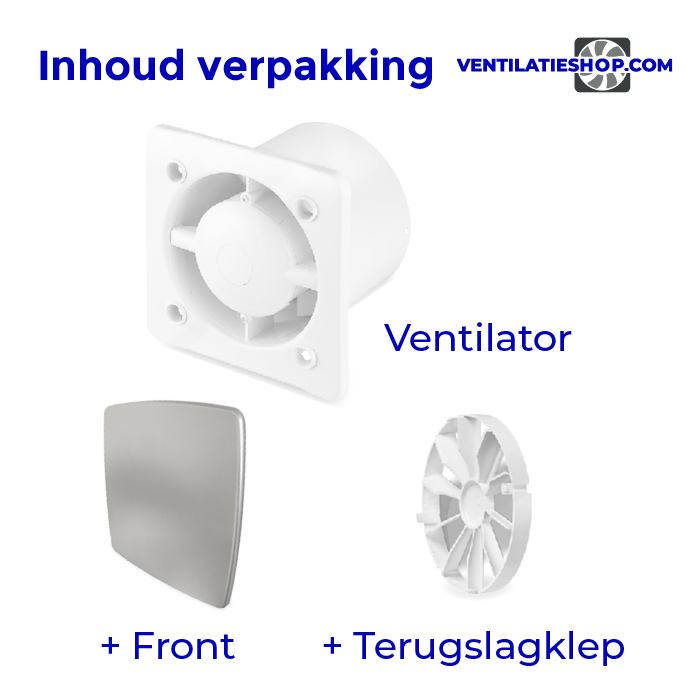 Pro-Design badkamer/toilet ventilator - STANDAARD (KW100) - Ø100mm - RVS *Bold-Line*