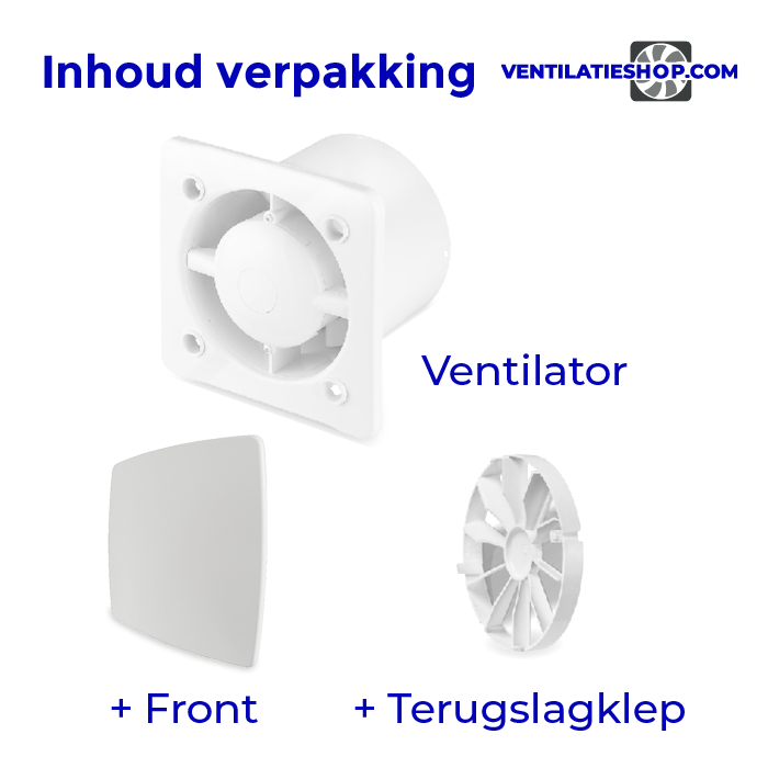 Pro-Design badkamer/toilet ventilator - TREKKOORD (KW100W) - Ø 100mm - WIT *Bold-Line*