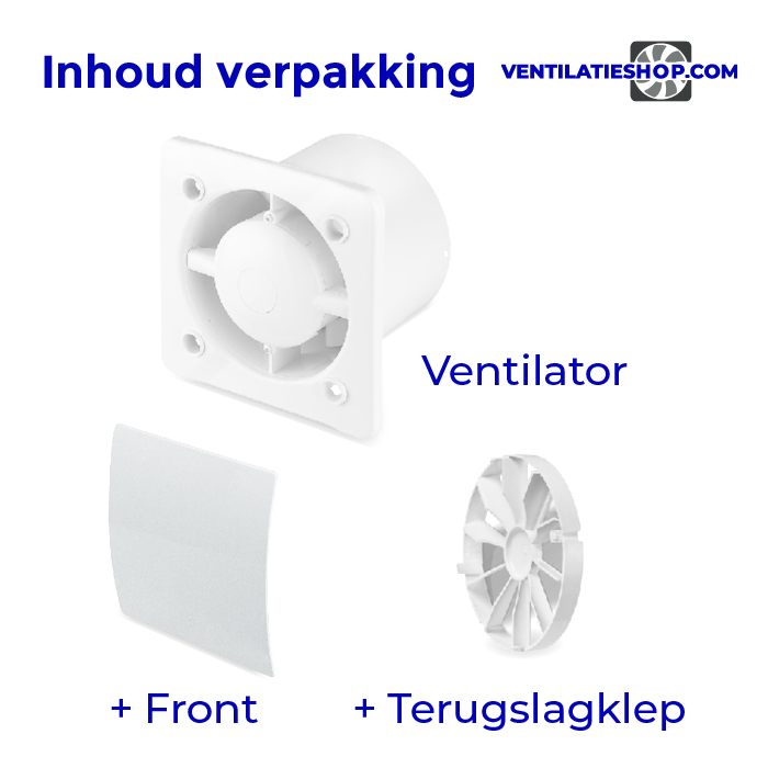 Pro-Design badkamer/toilet ventilator - MET TIMER (KW100T) - Ø100mm - kunststof - wit