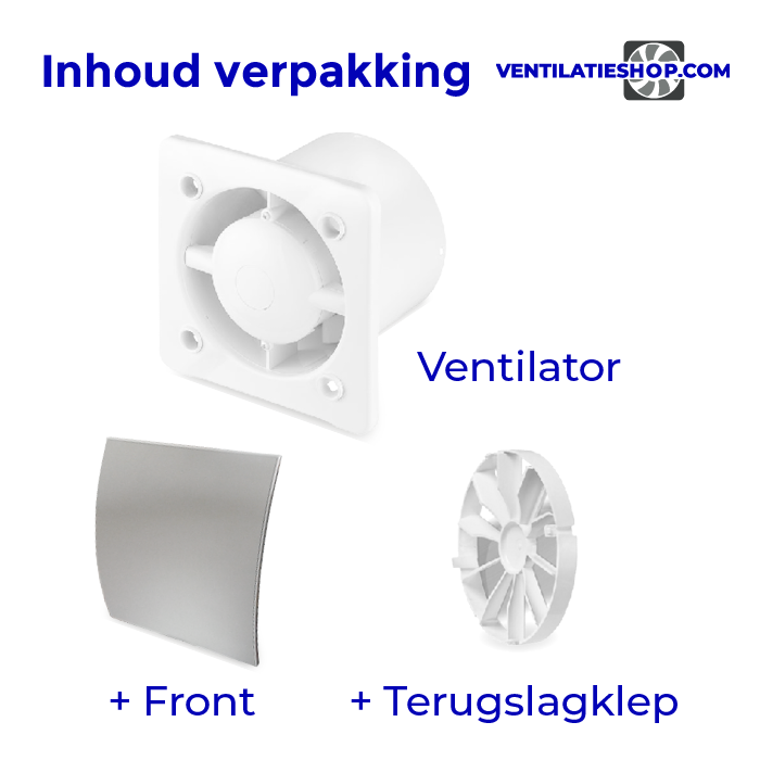 Pro-Design badkamer/toilet ventilator - STANDAARD (KW100) - Ø100mm - RVS gebogen 