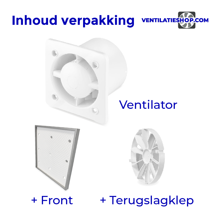 Pro-Design badkamer/toilet ventilator - TREKKOORD (KW125W) - Ø 125mm - Tegelfront