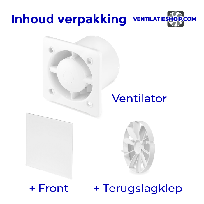 Pro-Design badkamer/toilet ventilator - MET TIMER (KW125T) - Ø125mm - vlak kunststof - wit