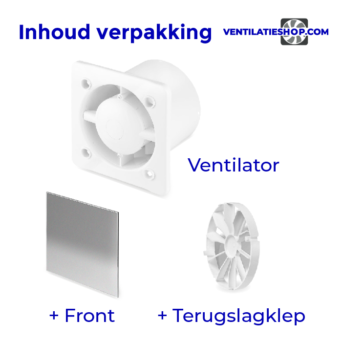 Pro-Design badkamer/toilet ventilator - STANDAARD (KW100) - Ø100mm - RVS vlak