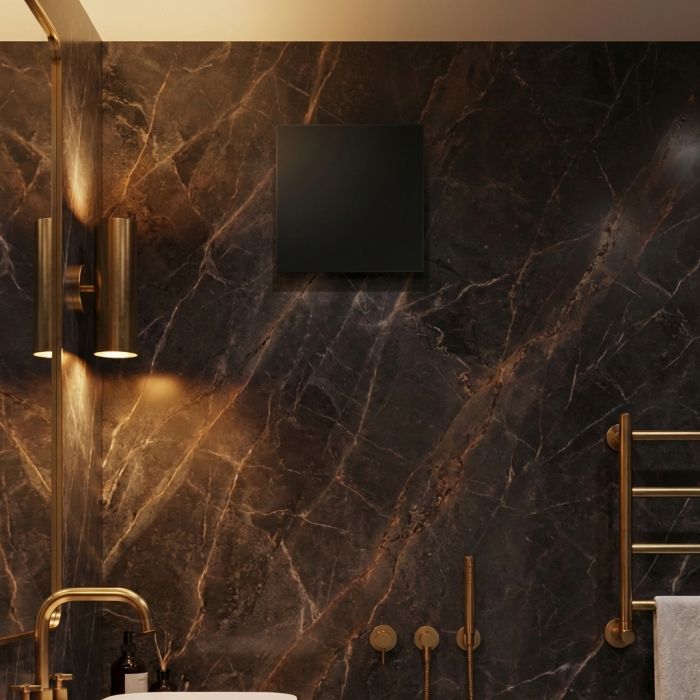 Whisper Pro-Design badkamerventilator - Ø100mm - met nalooptimer - vlak kunststof - mat zwart - zwarte ventilator Whisper Pro-Design badkamerventilator - Ø100mm - met nalooptimer - vlak kunststof - mat zwart - zwarte ventilator