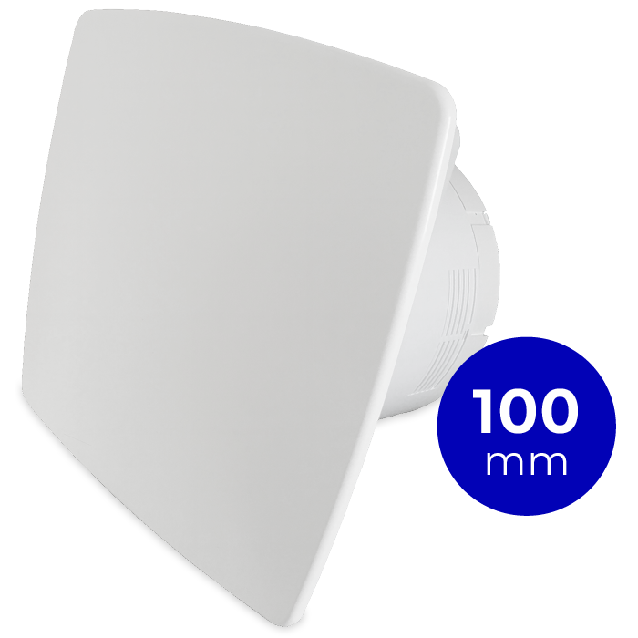 Pro-Design badkamer/toilet ventilator - STANDAARD (KW100) - Ø100mm - WIT *Bold-Line*