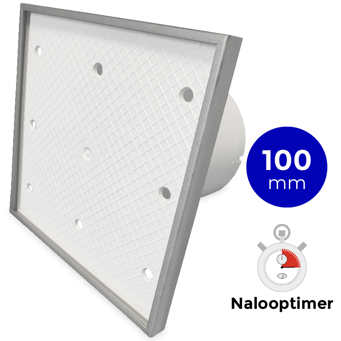 Pro-Design badkamer/toilet ventilator - MET TIMER (KW100T) - Ø100mm - Tegelfront