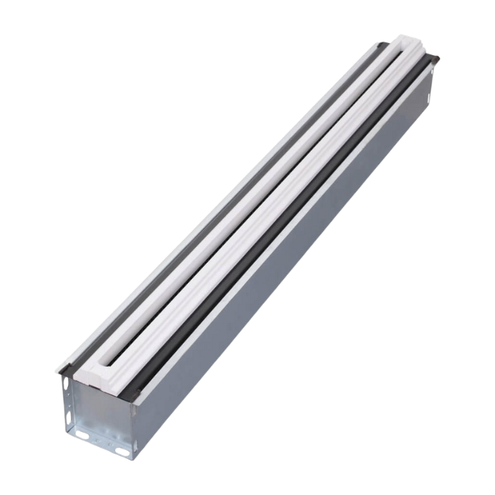 LINE - instucbaar lijnrooster - Lengte 1250mm - 1 sleuf - hoogte 12mm - incl. plenumbox 160mm