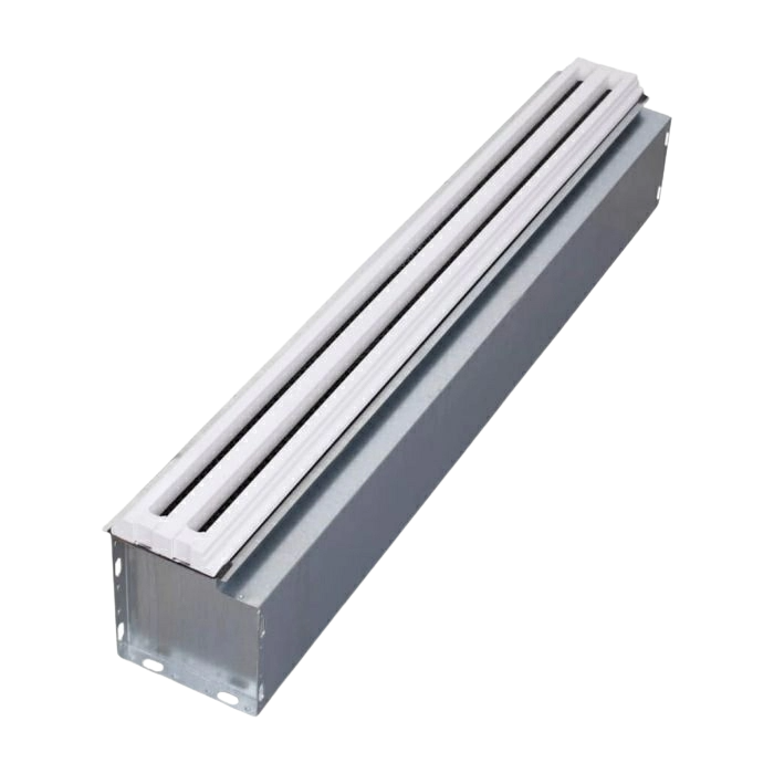 LINE - instucbaar lijnrooster - Lengte 1250mm - 2 sleuven - hoogte 12mm - incl. plenumbox 160mm