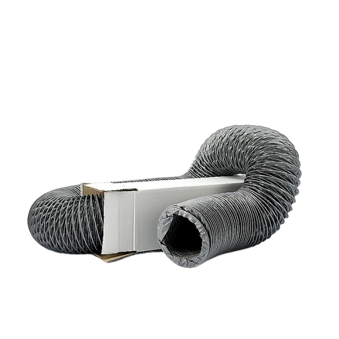 Niet-geïsoleerde PVC (grijs) flexibele slang Ø 160mm (binnenmaat) - VOLLE DOOS 10 METER