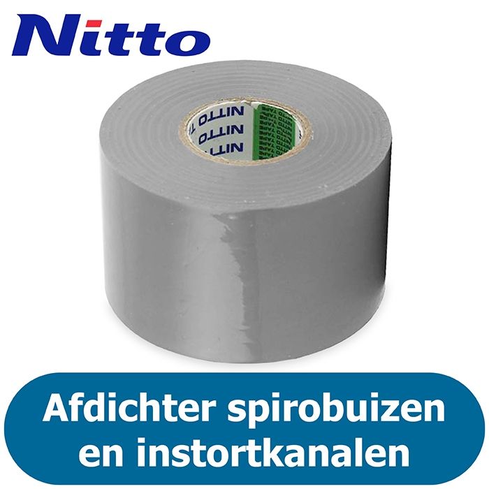 Nitto PVC Tape - Grijs - Afdichtingstape voor luchtkanalen - 50mm (10 meter)
