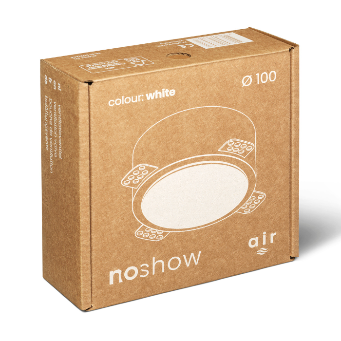 NoShow instucbaar designventiel 100mm - afvoer - WIT