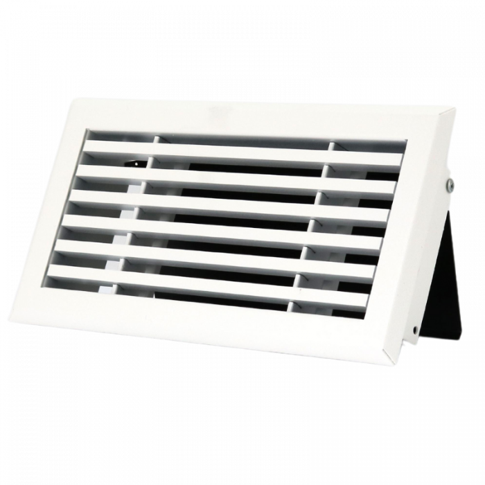 Wandrooster met volumeregelaar t.b.v. 200 x 100mm - staal - WIT RAL9003 Wandrooster met volumeregelaar t.b.v. 200 x 100mm - staal - WIT RAL9003