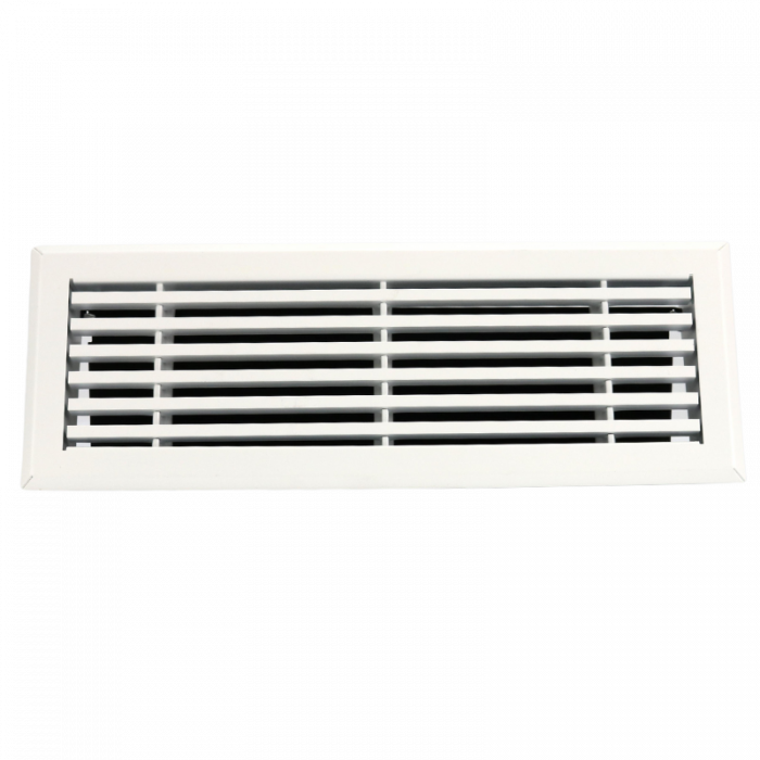 Wandrooster met volumeregelaar t.b.v. 400 x 100mm - staal - WIT RAL9003