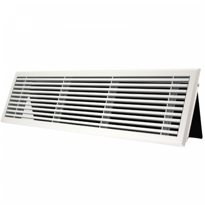 Wandrooster met volumeregelaar t.b.v. 500 x 100mm - staal - WIT RAL9003