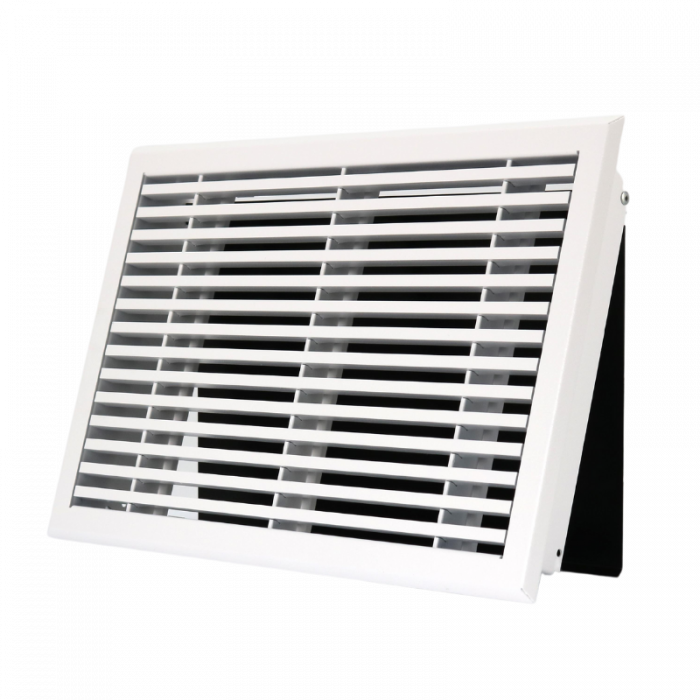 Wandrooster met volumeregelaar t.b.v. 300 x 200mm - staal - WIT RAL9003