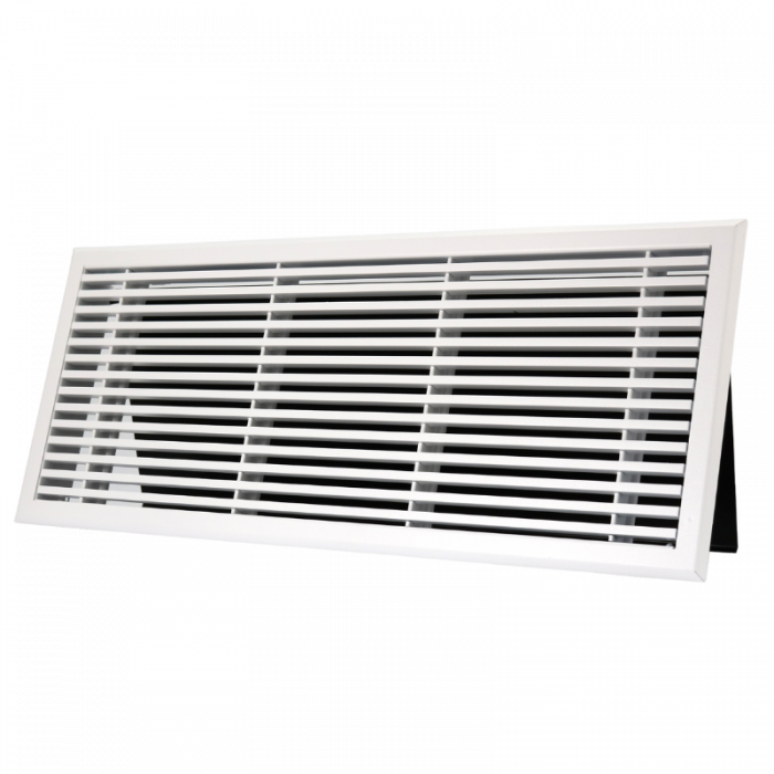 Wandrooster met volumeregelaar t.b.v. 500 x 200mm - staal - WIT RAL9003