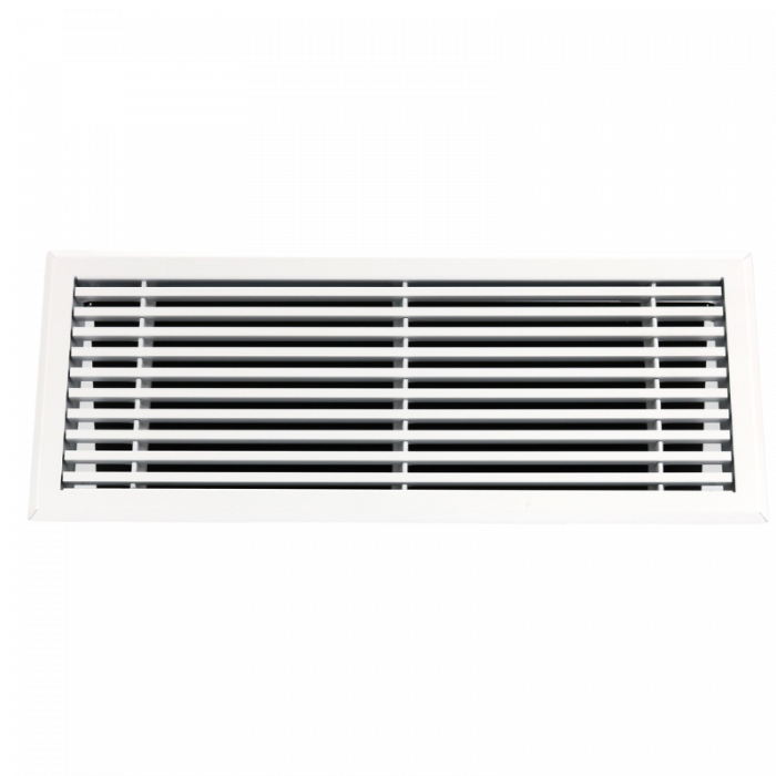 Wandrooster met volumeregelaar t.b.v. 400 x 150mm - staal - WIT RAL9003