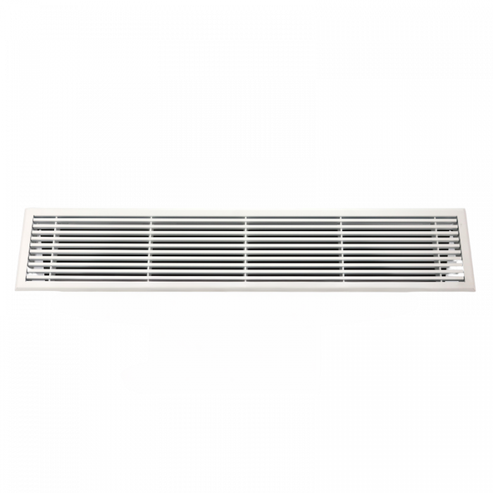 Wandrooster met volumeregelaar t.b.v. 800 x 150mm - staal - WIT RAL9003