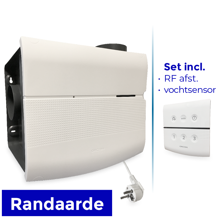 Orcon woonhuisventilator MVS-15RHB - 550 m3/h - met vochtsensor en afstandsbediening RF Orcon woonhuisventilator MVS-15RHB - 550 m3/h - met vochtsensor en afstandsbediening RF