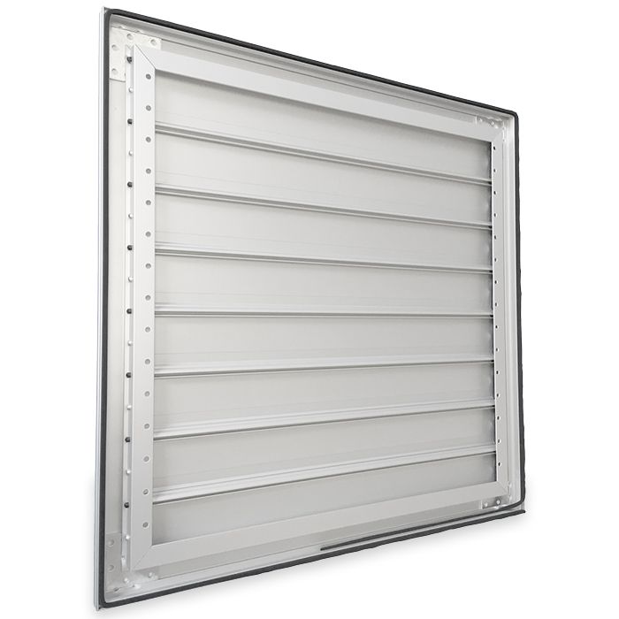 Overdrukrooster opbouw (BxH) 455 x 455mm - aluminium naturel geanodiseerd OP=OP
