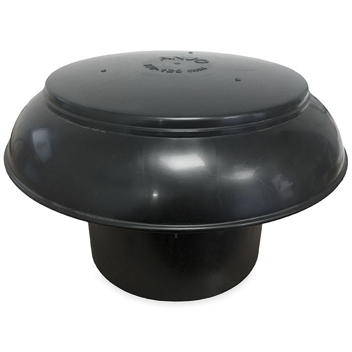 Platdak ontluchting dubbelwandig met kunststof kap Ø 110-125mm