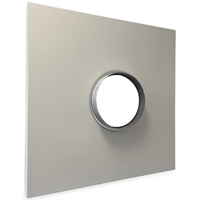 Plenum ongeïsoleerd, aluminium 590x590 mm (aansluiting Ø200mm)