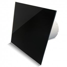 Pro-Design badkamer/toilet ventilator - TREKKOORD (KW125W) - Ø 125mm - vlak GLAS - glans zwart