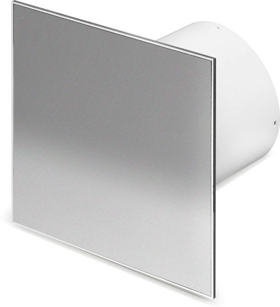 Pro-Design badkamer/toilet ventilator - MET TIMER (KW100T) - Ø100mm - RVS vlak
