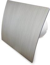 Pro-Design badkamer/toilet ventilator - TREKKOORD (KW100W) - Ø 100mm - kunststof - zilver