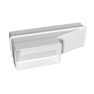 Kunststof rechthoekig verloop 204 x 60mm naar 120 x 60mm - Asymmetrisch