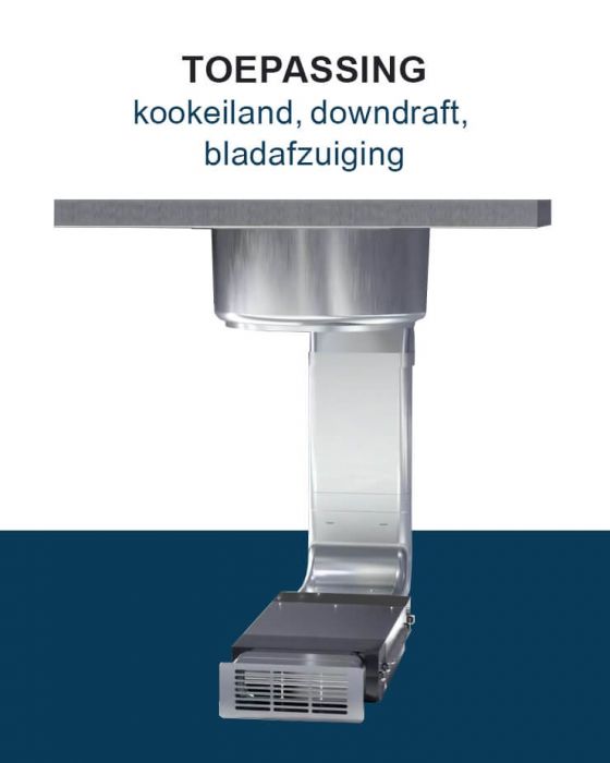PuriVent DOMINO filter compact voor kookplaat met ingebouwde afzuiging - 615 m3/h - 220 x 55mm