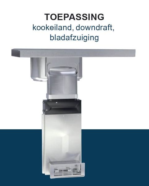 PuriVent DOMINO filter compact haaks voor kookplaat met ingebouwde afzuiging - 615 m3/h - 220 x 55mm