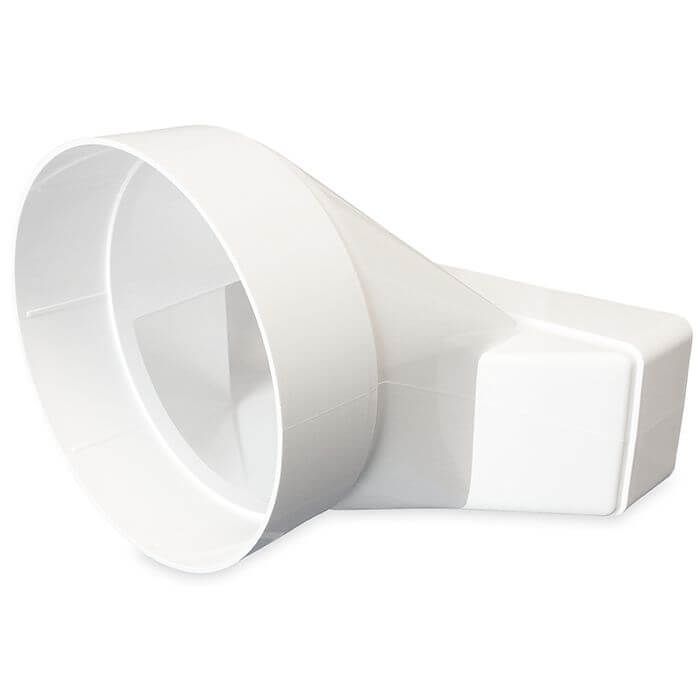 Kunststof verloop 204 x 60mm naar Ø 150mm - asymmetrisch