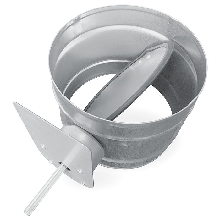 Regelklep Ø 125mm met motorstoel voor montage servomotor - luchtdicht - OP = OP