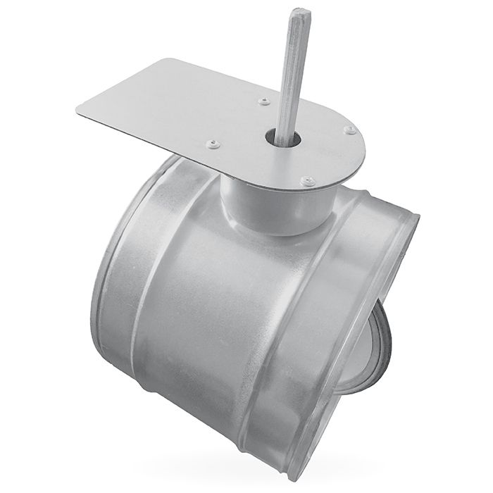Regelklep Ø 125mm met motorstoel voor montage servomotor - luchtdicht - OP = OP