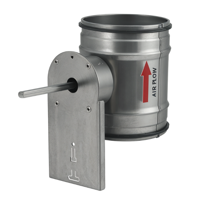 Regelklep Ø 160mm met motorstoel voor montage servomotor - luchtdicht - met afdichtingsrubber Regelklep Ø 160mm met motorstoel voor montage servomotor - luchtdicht - met afdichtingsrubber