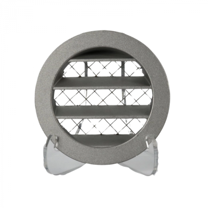 Rond buitenluchtrooster aluminium Ø 400mm met grofmazig gaas - hoge doorlaat Rond buitenluchtrooster aluminium Ø 400mm met grofmazig gaas - hoge doorlaat