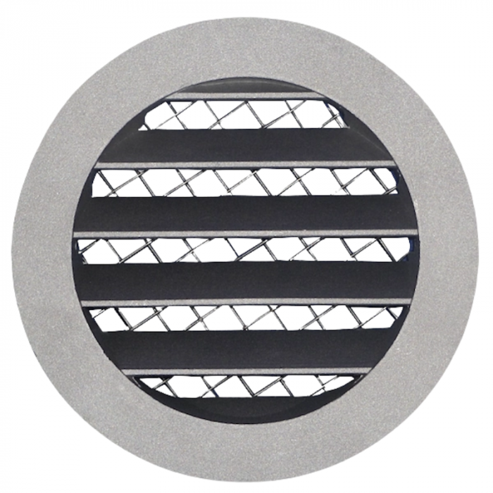 Rond buitenluchtrooster aluminium Ø 250mm met grofmazig gaas - hoge doorlaat