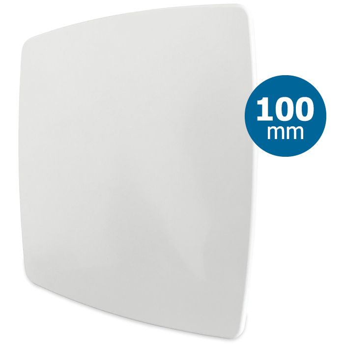 Whisper Design ventilatierooster vierkant (afvoer & toevoer) Ø100mm - *Bold-Line* - wit
