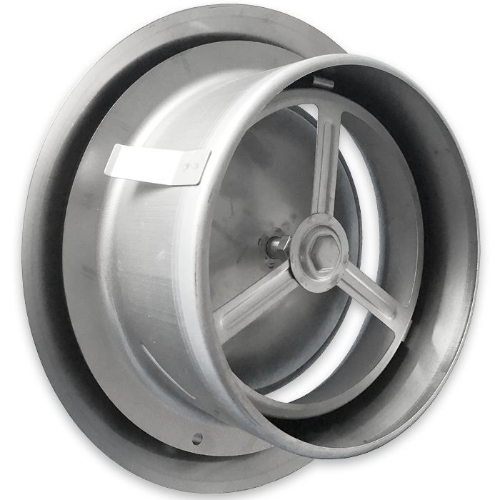  Rooster/ventiel (afvoer & toevoer) Ø150mm - Geborsteld RVS