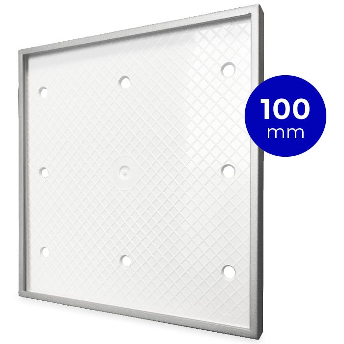 Design ventilatierooster vierkant (afvoer & toevoer) Ø100mm - Tegelfront