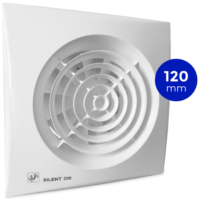 badkamerventilator s p silent 200cz 120mm aan uit ventilatieshop com