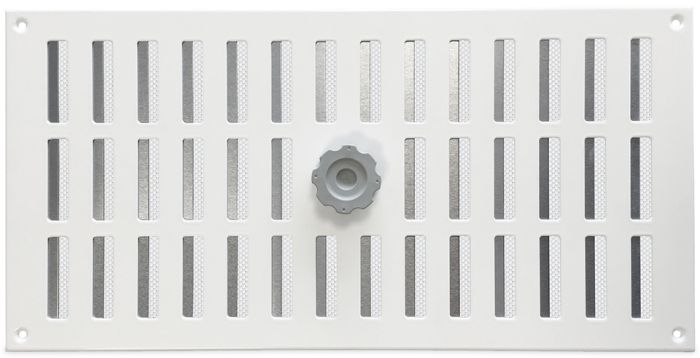 Aluminium afsluitbaar schuifrooster opbouw 400 x 200mm - WIT