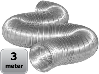 Semi-flexibele slang aluminium Ø 80mm - lengte 3 meter